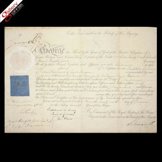 Royalty King George Iii Signed Military Document Signature Autograph Commission