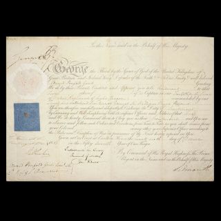 Royalty King George III Signed Military Document Signature Autograph Commission 5