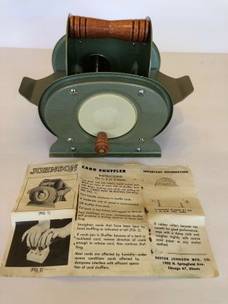 Vintage Nestor Johnson Card Shuffler With Pamphlet Instructions