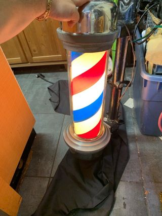 Vintage William Marvy Model 55 Lighted Barber Shop Pole