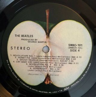 The Beatles - White Album - 1968 US Apple 1st Press Embossed Numbered Cover 8