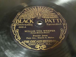 Black Patti 8048 Frankie Jaxon Willie The Weeper B/w Corrine 78 Rpm Blues Single