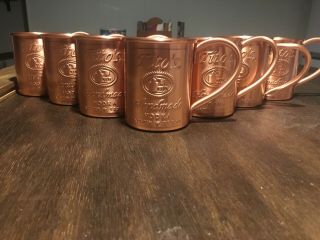 8 Embossed Tito ' s Vodka Copper Moscow Mule Mug Set,  Brand New/Never 2
