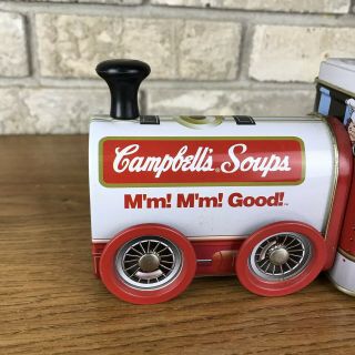 1997 CAMPBELL ' S SOUPS TIN TRAIN ENGINE with MOVING WHEELS - VGC 4
