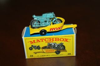 Matchbox Series By Lesney 38 Honda On Trailer & Box