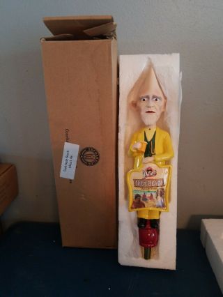 Stevens Point Beer Nude Beach Yellow Jacket Cone Head Figural Guy Tap Handle Mib