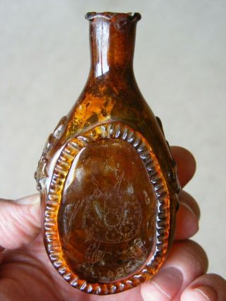 Antique Jacobite Hand Blown Glass Whisky Spirits Flask Engraving Culloden Etc