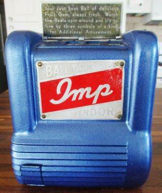 Vintage Imp Trade Stimulator Slot Machine Cigarette Gumball Machine