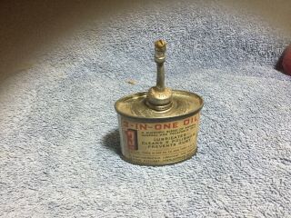 Rare 1 Oz 3 - In - One Oil Can With Lead Spout