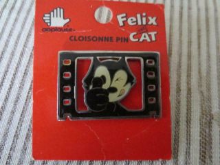 Felix The Cat Pin 1989 Animated Cartoon Film Comic Strip On Card