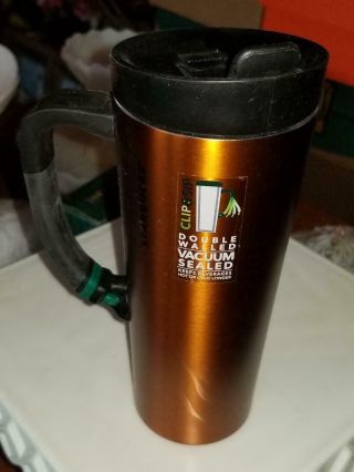 Starbucks Coffee Double Walled Vacuum Clip N Sip Travel Tumbler Mug