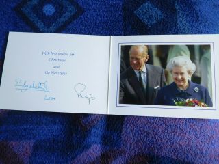 Queen Elizabeth Ii And Prince Philip Rare 2000 Christmas Card
