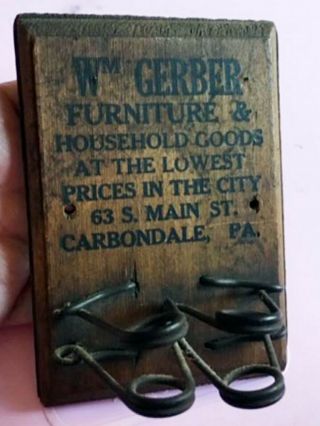 Antique Wood Advertising Rack Holder Gerber Furniture Household Carbondale Pa