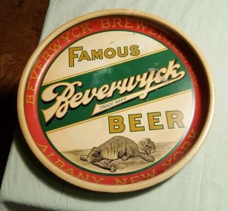 Scarce Beverwyck Beer Pie Tray 13 " W Beaver Logo Albany York 1930 