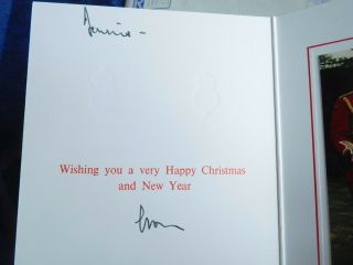 Prince Charles and Princess Diana - rare hand signed Christmas card 1989 2