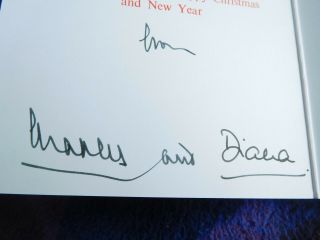Prince Charles and Princess Diana - rare hand signed Christmas card 1989 3