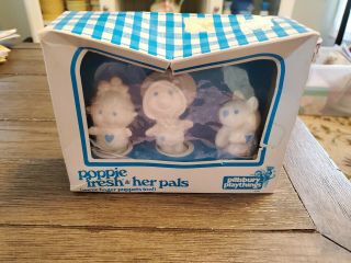 Vintage 1974 Pillsbury Doughboy Finger Puppets Poppie Fresh - Bun Bun - Biscuit