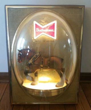 Vintage Budweiser Clydesdale Horse Light 3D Sign Bubble Beer Tavern Bar 2