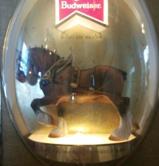 Vintage Budweiser Clydesdale Horse Light 3D Sign Bubble Beer Tavern Bar 7