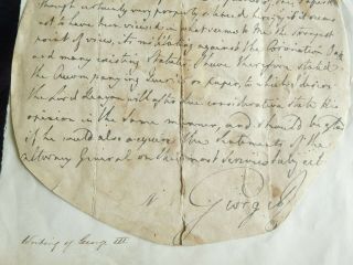 King George III rare hand wrtten and signed letter 3