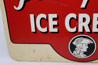 Antique PENSUPREME ICE CREAM Porcelain Enamel Double Side Sign Dairy Advertising 10