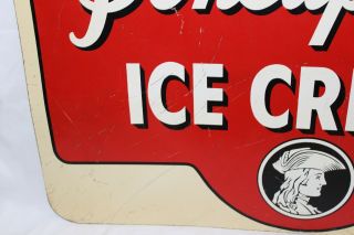Antique PENSUPREME ICE CREAM Porcelain Enamel Double Side Sign Dairy Advertising 5