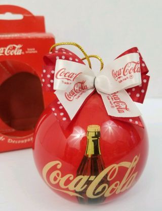 Vintage 1993 Enesco Coca Cola Christmas Ball Ornament Handmade Decoupage