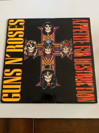Guns N’ Roses - Appetite For Destruction Lp 1987 Vg Jacket Nm Vinyl