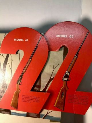 Rare 1956 Winchester 22 Time Payment Plan Store Die Cut 3D Easel Back Display 3