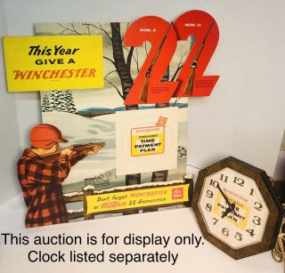 Rare 1956 Winchester 22 Time Payment Plan Store Die Cut 3D Easel Back Display 4
