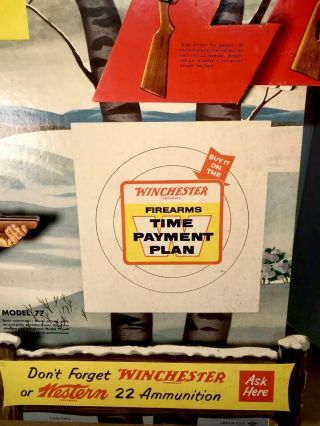 Rare 1956 Winchester 22 Time Payment Plan Store Die Cut 3D Easel Back Display 5