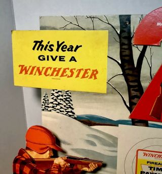 Rare 1956 Winchester 22 Time Payment Plan Store Die Cut 3D Easel Back Display 8