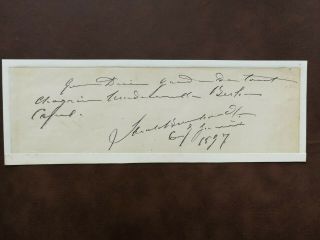 Sarah Bernhardt - Signed French Actress - Theatre / Stage - Autograph Note 1897