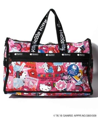 Hello Kitty X Lesportsac 45th Anniv.  Sanrio Kawaii Boston Bag,  Travel Sports Bag