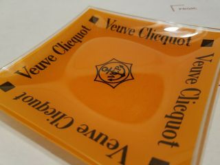 Veuve Clicquot Champagne Glass Caviar Dish Coaster Classic Orange 4.  25 