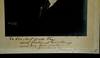 Pres.  Warren G.  Harding,  Autograph Photo Signed to Lincoln Tomb Custodian 2