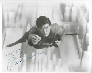Christopher Reeve In Superman (1978) Hand - Signed 8” X 10” Portrait