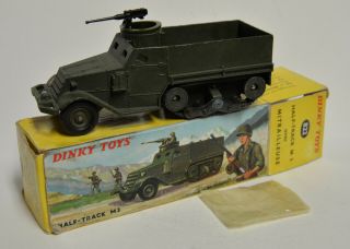 Meccano France Dinky Toys Military 822 Army M3 Halftrack W Box 1962 - 64 Rarer