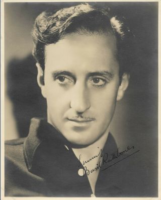 Basil Rathbone Hand - Signed 1930s Double - Weight 10” X 8” Portrait