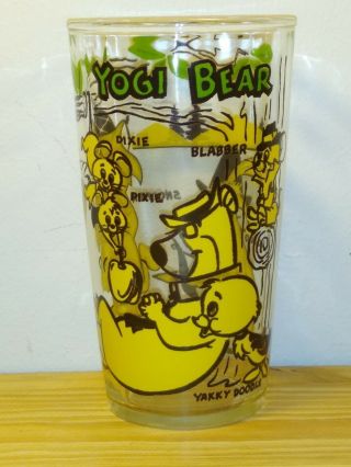 Rare Hanna Barbera Yogi Bear Booboo Snooper Yakky Doodle Promo Glass