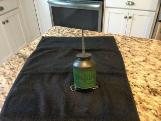 Rare 1950’s Vintage John Deere Green Oil Can - Hard To Find/Very 12