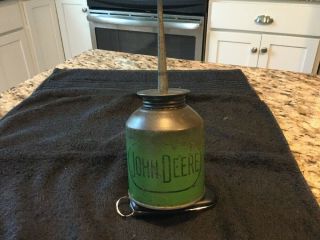 Rare 1950’s Vintage John Deere Green Oil Can - Hard To Find/Very 9