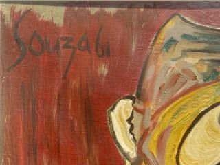 Francis Newton Souza - Early F N Souza Painting,  Oil On Paper,  Signed,  1960.  Scarce 2