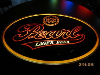 True Vintage Pearl Xxx Lager Beer Sign Lighted San Antonio Texas Breweriana Bar