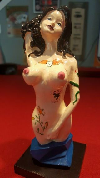 And Ultra Rare Lady Luck Brewing Tattooed Girl Beer Tap Handle