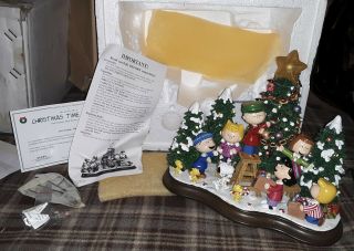 Rare Vintage Danbury Peanuts " Christmas Time Is Here " Lighted Sculptur