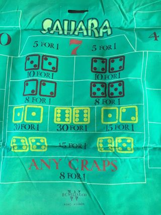 Vintage Sahara Casino Craps Table Felt