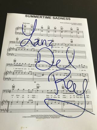 Lana Del Rey Signed Autograph Summertime Sadness Sheet Music In Person Ny D