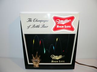 Vintage 1960 Miller High Life Beer Lighted Bouncing Ball Motion Sign
