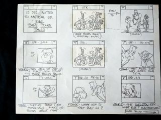 Groovie Goolies 1970 Animation Production Hand Drawn 15 Second Storyboard 1 Page